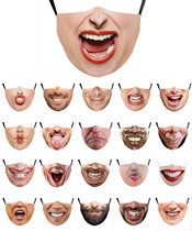 Simulation face pattern mask funny expression spoof creative 3d three-dimensional tricky Net red funny face mask