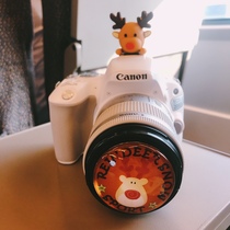 SLR camera cartoon lens cover with anti-lost rope taxi taxi panda creative cute hot shoe doll protective cover