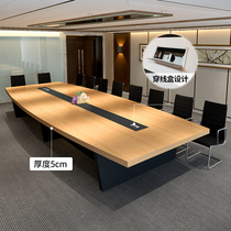 Large conference table long table minimalist modern table and chairs combined meeting room table in negotiation bench office furniture