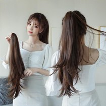 Horsetail Wig Woman Long Hair Tail Micro-Roll Natural Grip Clip Style Long Straight Hair Pony Tail With High Ponytail Wigs