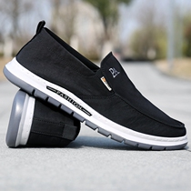 Old Beijing cloth shoes one foot pedal soft bottom mens dad shoes thin breathable summer casual driving shoes canvas shoes men