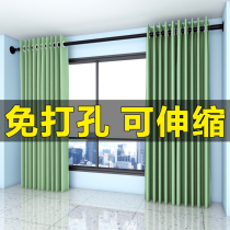 Punch-free curtain rod telescopic rod partition rod installation bedroom living room extra long hook type nail-free 4 m 3 Roman Rod