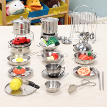 Simulation mini kitchen toy girl stainless steel kitchen utensils cutlery cooking set house children
