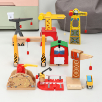 Bulk wooden track accessories Hanging tower car toys Magnetic decorations Compatible Rice Rabbit train wooden track toys