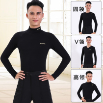 High-end mens Latin dance suit top new adult modern dance suit National standard ballroom dance practice suit long sleeve