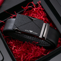 Top Ten Nameplate Leather Strap Man Genuine Leather Automatic Buckle Business Upscale Luxury Goods Mid Youth Light Man Pure Cow Leather Belt