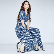 Plaid dress star with the same 2021 new summer temperament is thin light luxurious niche high-end dress skirt banquet