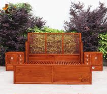 Hedgehog Purple Sandalwood New Chinese Double Bed Red Wood Furniture Bedroom 1 8 m Wedding Bed Flowers Pear Wood Storage Large Bed Customize