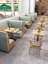 Restaurant Hamburger Restaurant Solid wood fresh snack bar Noodle restaurant Japanese restaurant Restaurant Card seat Sofa table and chair combination