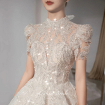 Ai Shini Ran Ran main wedding dress 2021 new bride big tail temperament heavy industry luxury retro palace summer