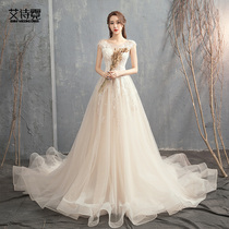 2021 new bride French light wedding dress senior simple thin temperament trailing niche design princess style summer