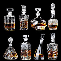 Large crystal glass wine bottle creative red wine decanter household whiskey bottle with lid wine bottle white wine container