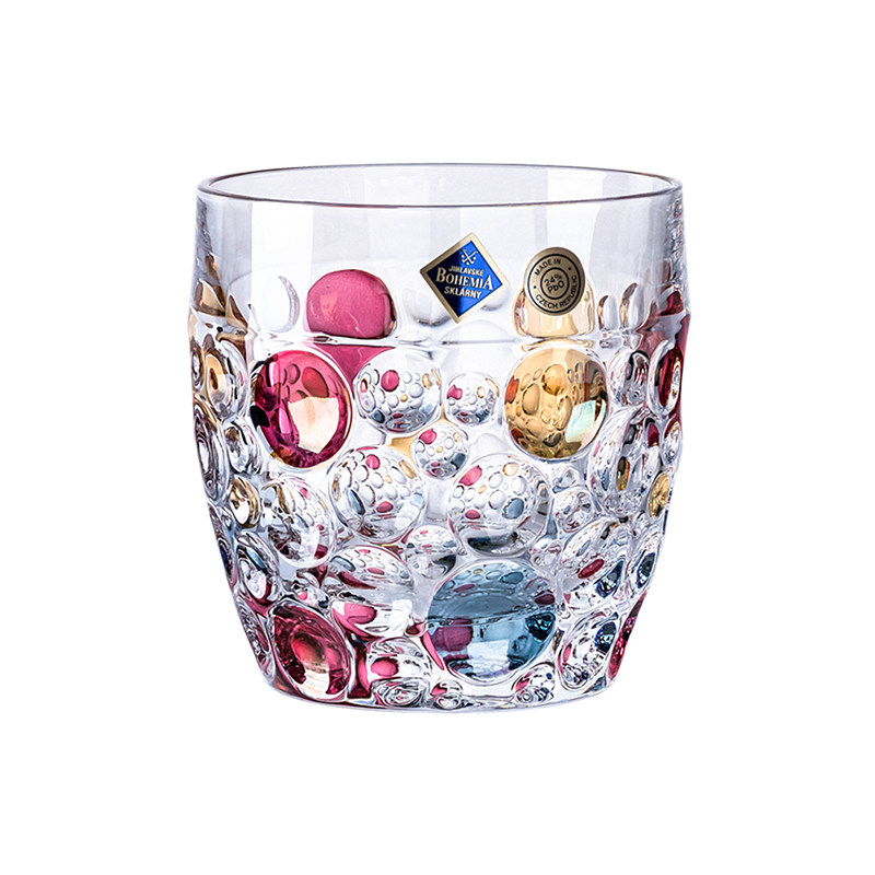 Czech BOHEMIA import crystal whisky glass creative simple wine glass light luxury color fruit wine glass water cup