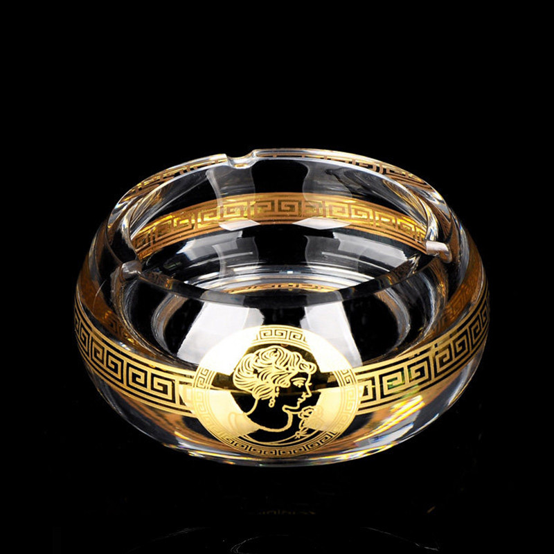 Handmade size European crystal glass ashtray creative fashion personality Office bedroom living room smoke cylinder