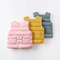autumn and winter 2020 new girls pure cotton white duck down vest boy outfit baby down vest 15317