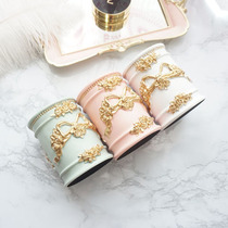 European retro classic round carved pen holder Makeup brush storage tube Noble princess storage resin brush tube