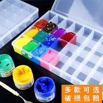 24 grid 36 grid 48 grid transparent gouache paint box large grid gouache painting palette box storage box Super capacity