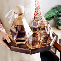 Danish glass water set water cup glass home cold kettle creative Decanter wine set jug jug pot