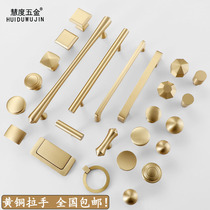 Pure copper Nordic American cabinet drawers Single-hole handle Chinese all-copper modern minimalist light and luxurious golden wardrobe handle