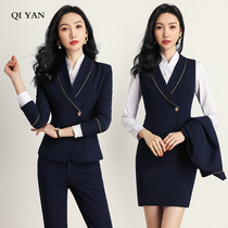 Professional suit female 2021 new autumn teacher vest suit dress temperament goddess fan OL suit work clothes