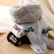 Baby pantyhose thickened and velvet winter pure cotton baby leggings socks crotch girls leggings childrens stockings