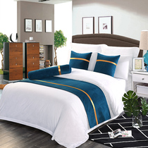 Five-star hotel hotel bedding solid color simple modern bed tail towel bed cover bed flag Nordic light luxury homestay