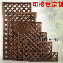 Outdoor Wood Grid Flower Racks Small Balcony Carbonated Wood Fence Fence Guard Barrier Embalming Wood Fence Mesh Garden Climbing Rattan