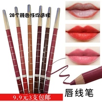 Hot-selling Snow white lip liner Dark coffee brown black rose red eyebrow pencil Eyeliner 28 colors