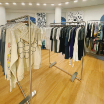 Clothing display floor-mounted display Island the bending stainless steel minimalist luxury pendant womens clothing store shelves