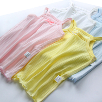 2-piece price childrens vest sling pure cotton summer girl baby thin sleeveless vest boneless seam base pajamas