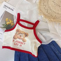 Childrens camisole women wear summer thin cotton baby summer clothes Girls tops summer short fashion foreign style