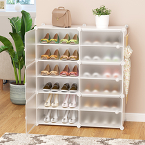 Simple shelf Plastic shoe cabinet storage dust-proof multi-layer space-saving assembly door household economical small shoe rack