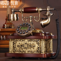 Yueqi antique European telephone high-end solid wood antique retro creative home fixed landline telephone
