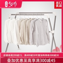 Clothes rack Floor-to-ceiling indoor x-shaped stainless steel telescopic hanger Balcony outdoor folding drying rack drying quilt shelf