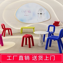  Postmodern light luxury chair Simple shaped chair ins Nordic stool Creative modern net celebrity chair Single color chair