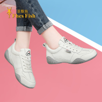 Genuine leather small white shoes 2022 new spring exploits womens shoes 100 lapped thick bottom heightening bottom high bunch of casual sneakers