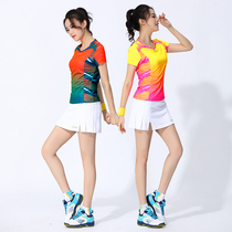 Yingerkai spring and summer badminton clothes short-sleeved culottes quick-drying sports tops mens and womens tennis clothes training and competition clothes