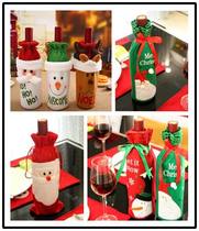  Christmas Santa Claus Christmas tree Champagne red wine bottle gift gift bag Package hall creative decoration bag