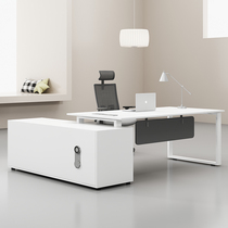 Boss table Simple modern white paint President table Office manager supervisor table Single office desk and chair combination