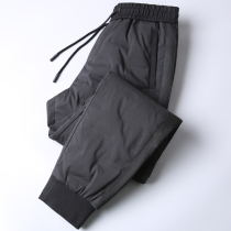 90 velvet warm and warm inner heat reflection in winter thickened northeast rubber beam foot down pants men wear