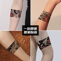 Optional 4 Waterproof Long-lasting arm ring personality flower arm wave wave Japanese traditional bracelet original tattoo sticker for men and women