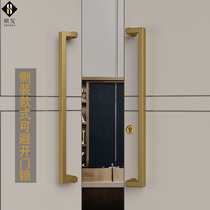 Modern glass door handle thickened stainless steel handle custom hotel office building pair gold solid wood door handle
