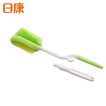 Rikang rotating sponge bottle brush 2-piece cleaning brush Baby pacifier brush set Water cup brush RK3502