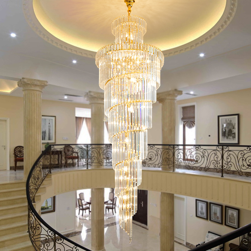 [$316.20] Duplex staircase chandelier light luxury living room villa