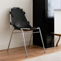 Light Extravagant Genuine Leather Dining Chair Backrest Home Designer Cafe Talks Chair Iron Art Medieval Book Room Desk Chair
