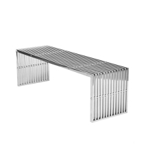 Net red designer bench simple modern stainless steel low stool square bench glass dining table and chair combination office bench