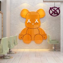 Net Red Violent Bear Sesame Street Kaws Scene Placement Decoration Clothing Catering Milk Tea Hotel Paved Wall Painting