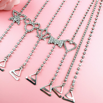 Rhinestone underwear shoulder strap invisible bra strap neck non-slip collar can be exposed Beauty Belt summer metal strap
