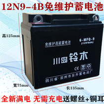12N9-4B-1 motorcycle positive tricycle 150 175 battery maintenance free dry battery 12V9AH mens 125