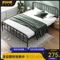  Wrought iron bed Modern simple iron frame bed Rental house Small apartment Single bed Nordic bed double bed Household 1 8m bed